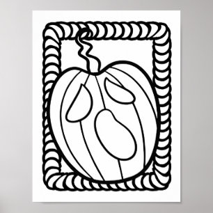 Poster Page Funny Halloween Citrouille Coloration
