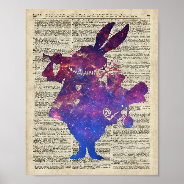 Poster Page Herald Purple Rabple Stencil Sur L'Ancien Liv (Devant)