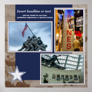 Poster Page militaire de collage d'album