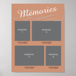 Poster Page photo Memorial 4 avec légendes souvenirs