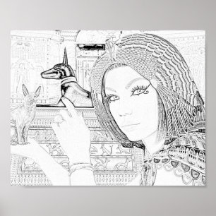 Poster Page Reine avec coloriage pour animaux