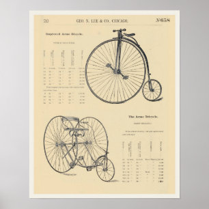 Poster page vintage de catalogue de tricycle de la