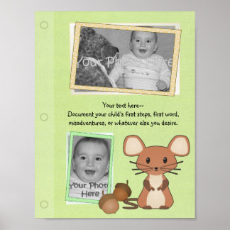 Poster Page Woodland Mouse Baby Book
