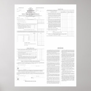 Poster Pages originales de la forme 1040 d'impôt sur le