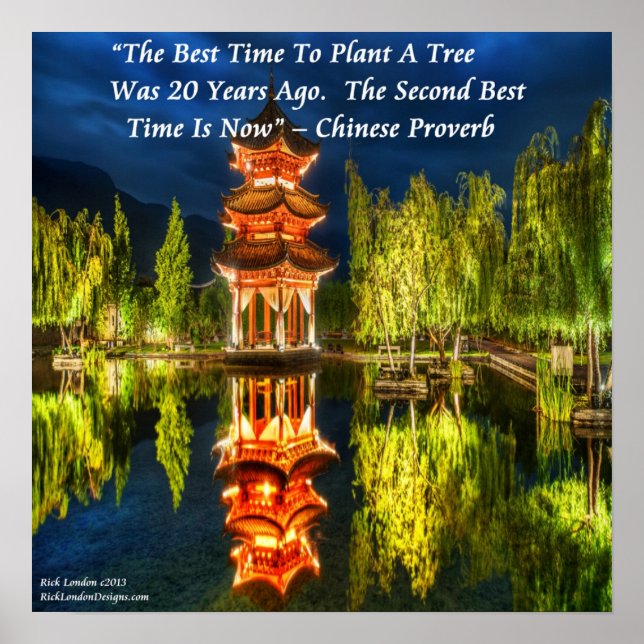 Poster Pagode Chinoise Et Proverbe Naturel (Devant)