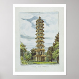 Poster Pagode, Jardins Kew, plaque 9 de 'Jardins Kew : A