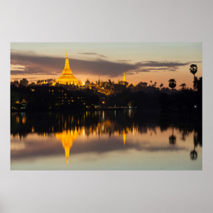 Poster Pagode Shwedagon, Myanmar, Yangon