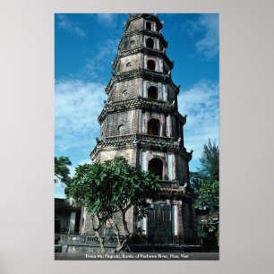 Poster Pagode Thien Mu, rives du fleuve Parfum, Hué, Viêt