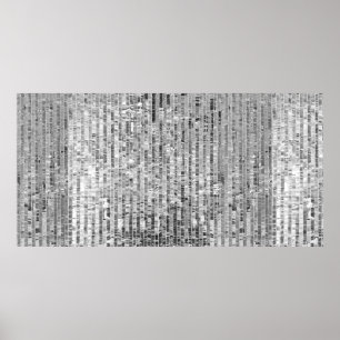 Poster Paillettes en argent motif transparent