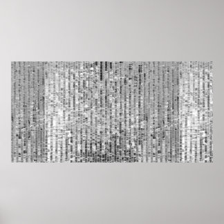 Poster Paillettes en argent motif transparent