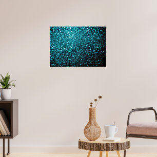 Poster Paillettes scintillantes bleu aqua