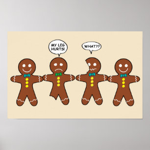 Poster Pain à la Cannelle Noël Mon Jambes Me Fait Mal