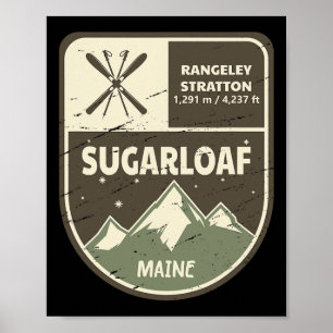 Poster Pain de sucre Maine Ski Vintage