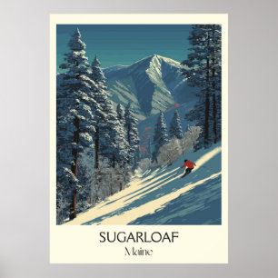 Poster Pain de sucre Maine Station de ski Vintage Mountai