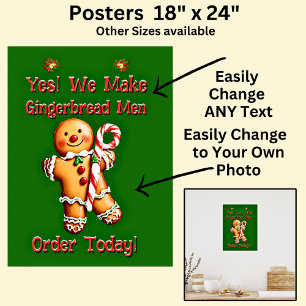 Poster Pain d'épice de Noël entièrement modifiable Hommes