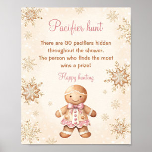 Poster Pain d'épices Baby shower Pacifique chasse jeu