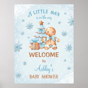 Poster Pain d'épices Boy Blue Baby shower de Noël numériq