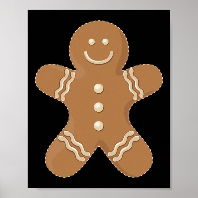 Poster Pain d'épices Homme Cookie Biscuit Fun Nourriture  (Devant)