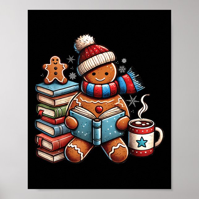 Poster Pain d'épices Lecture livre Amateurs Noël ver de l (Devant)
