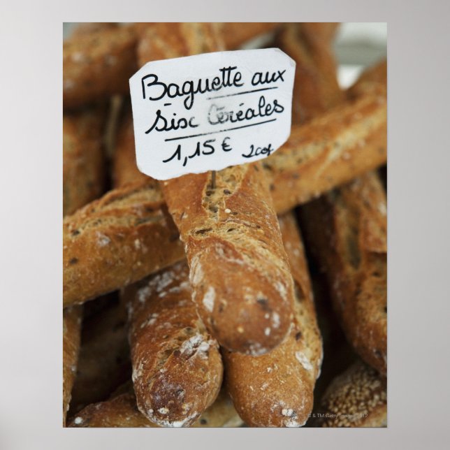 Poster Pain français au marché (Devant)