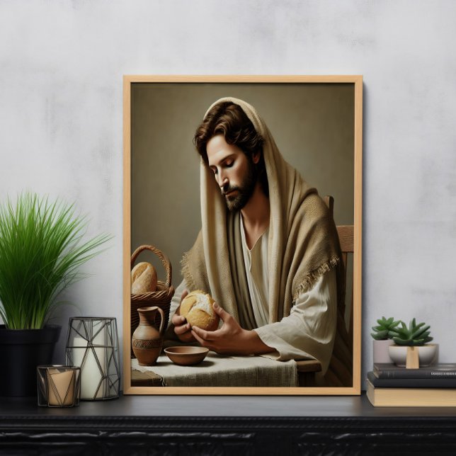 Poster Pain Sacré : Geste d'amour de Jésus (Créateur téléchargé)