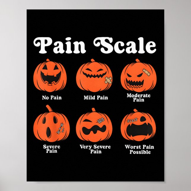 Poster Pain Scale Soky Pumpkin Fall Halloween Trauma Nurs (Devant)