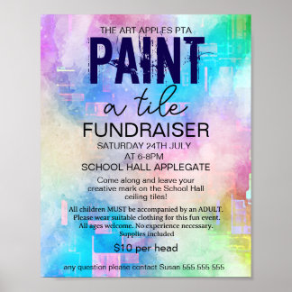 Poster Paint a tile fundraiser PTA PTO