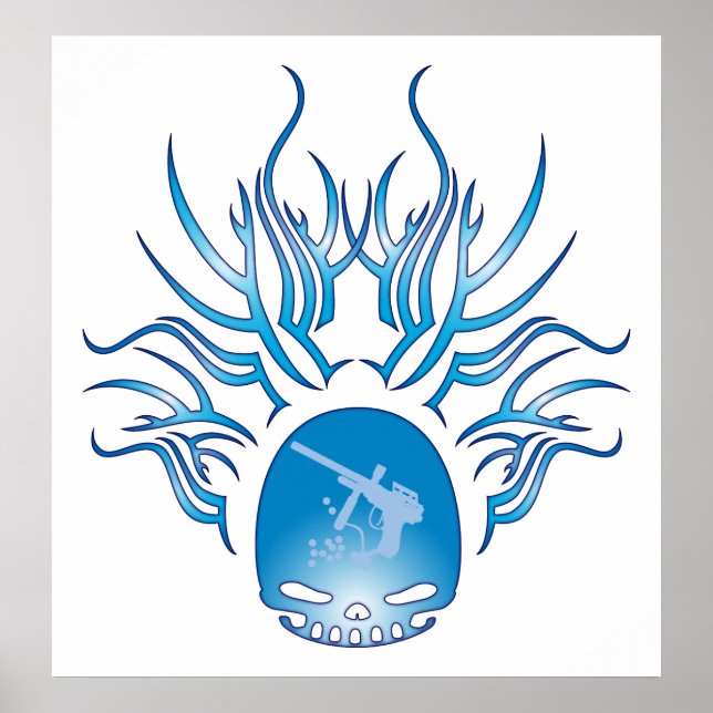 Poster Paintball Crâne (Devant)