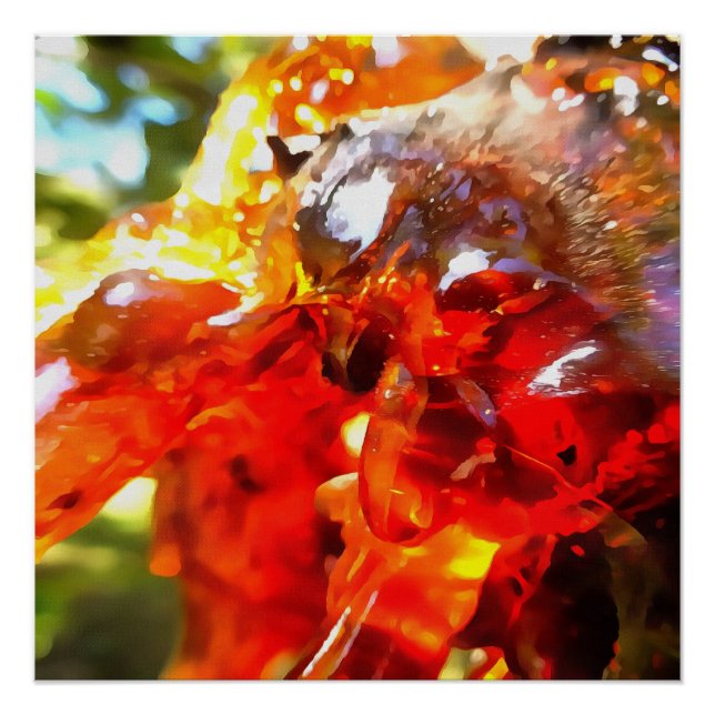 Poster Painti Abstrait Abstrait de l'arbre d'abricot (Devant)