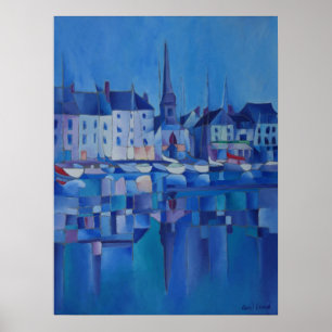 Poster Painting of Honfleur - Normandy, France
