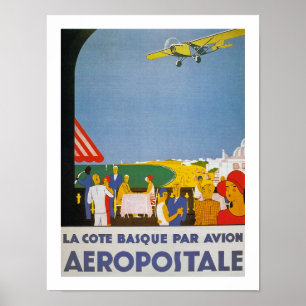 Poster Pair Basque Avion de Cote de La