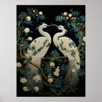 Poster Pair of White Egrets