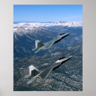 Poster Paire de chasseurs F22 de la Force aérienne
