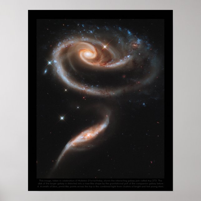 Poster Paire de galaxie en interaction appelée Arp 273 (Devant)