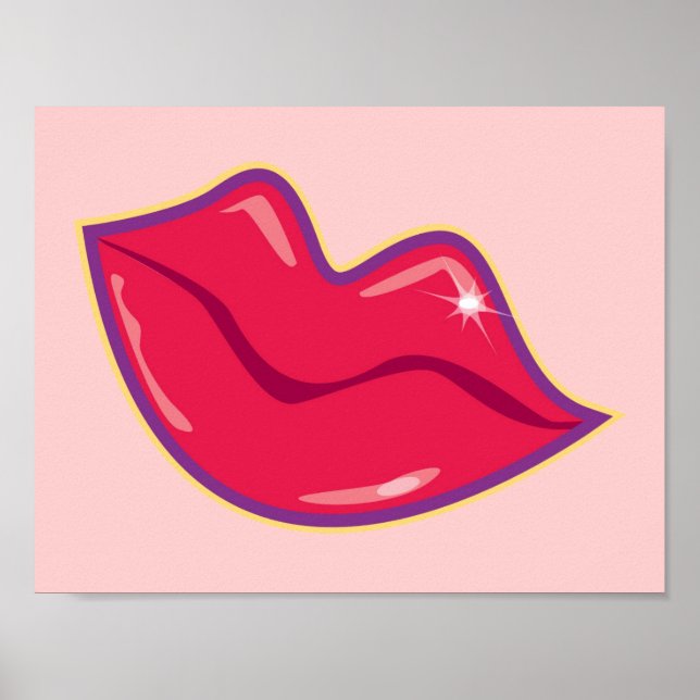 Poster Paire de lèvres rouges (Devant)