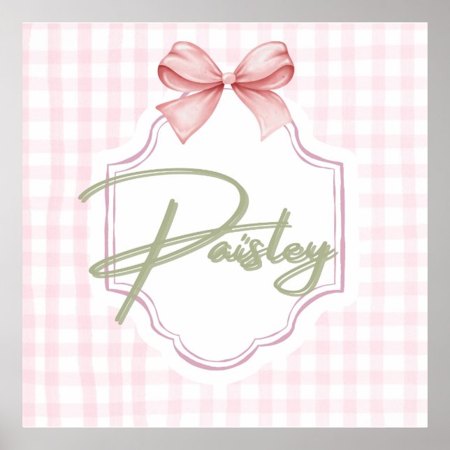 Poster Paisley Baby Girl En vichy (Devant)