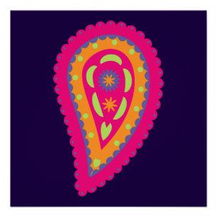 Poster Paisley coloré