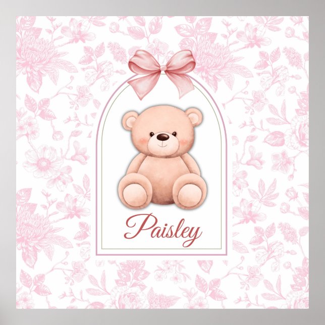 Poster Paisley | Conception personnalisée d'ours en peluc (Devant)