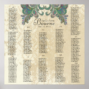 Poster Paisley Peacock - Utilisez 35 x 35 dimensions (200