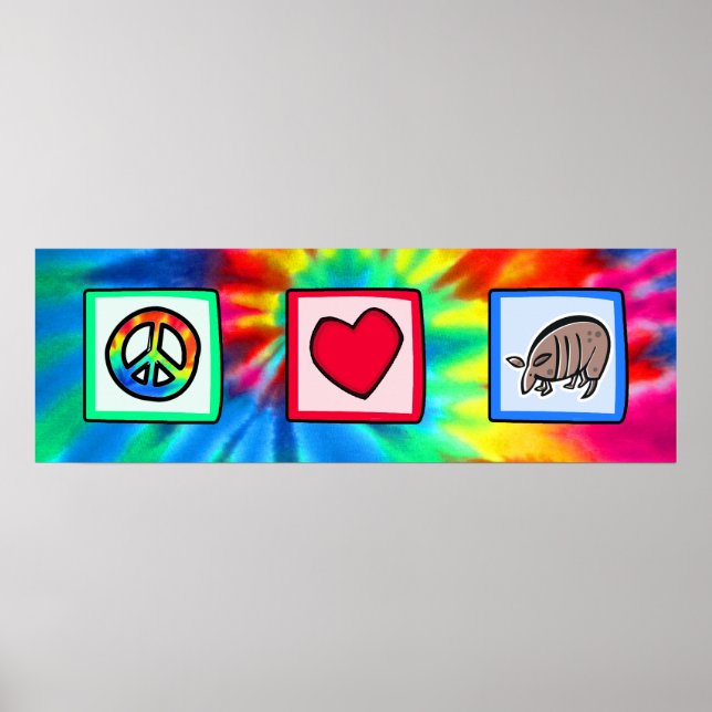 Poster Paix, Amour, Armadillos (Devant)