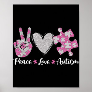 Poster Paix Amour Autisme Sensibilisation sur l'autisme M