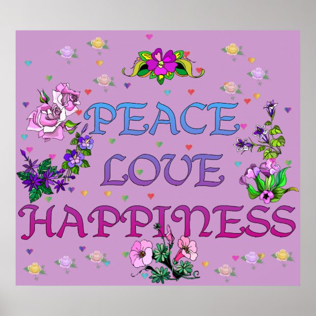 Poster Paix Amour Bonheur (Devant)