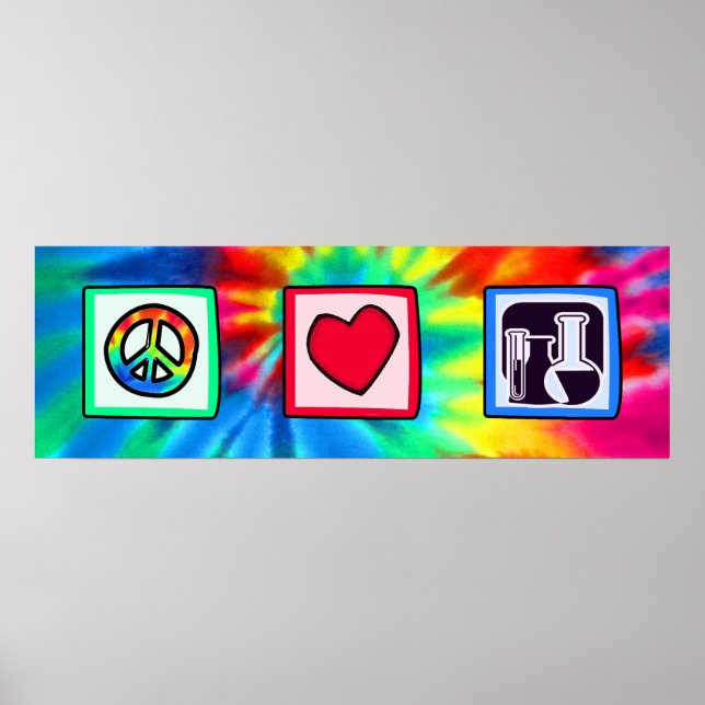 Poster Paix, amour, chimie (Devant)