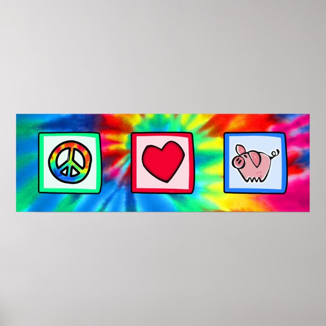 Poster Paix, Amour, Cochons (Devant)