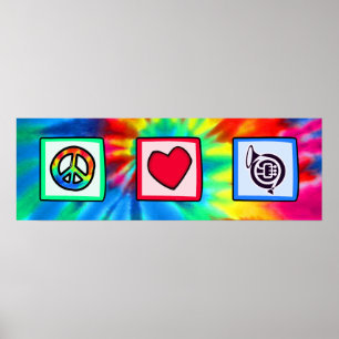 Poster Paix, Amour, Cornes