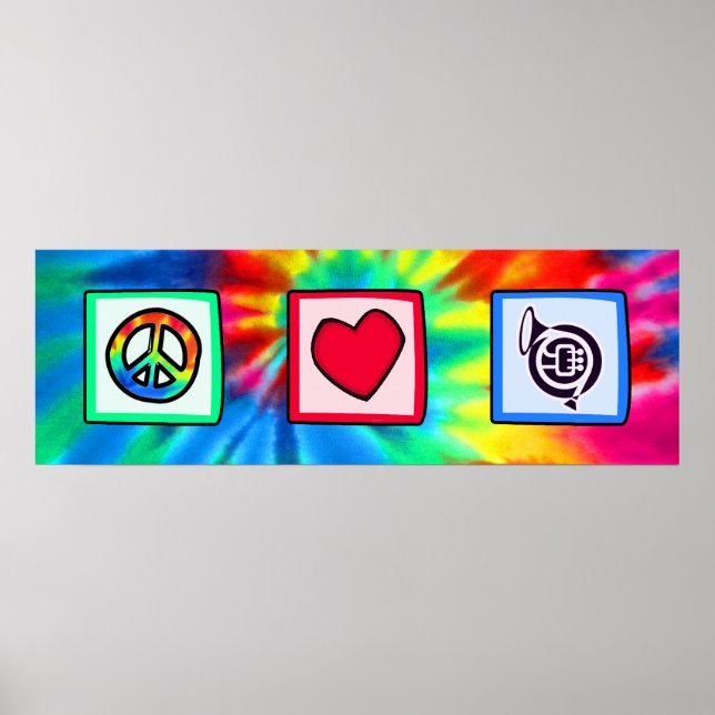 Poster Paix, Amour, Cornes (Devant)