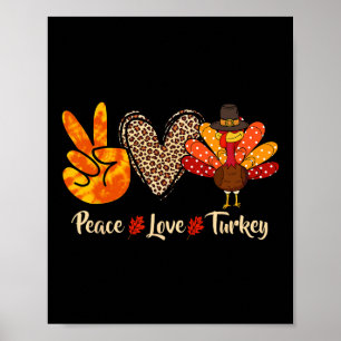 Poster Paix Amour Dinde Petit Pèlerin Thanksgiving Femmes