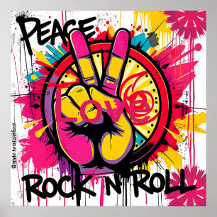 Poster Paix, Amour, Rock n Roll