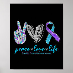 Poster Paix Amour Vie Prévention du Suicide Sensibilisati