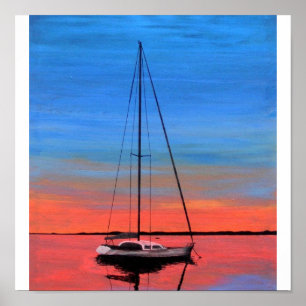 Poster Paix au coucher du soleil